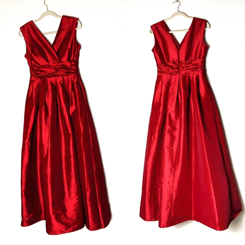 Marina red Christmas holiday long dress gown. 6.